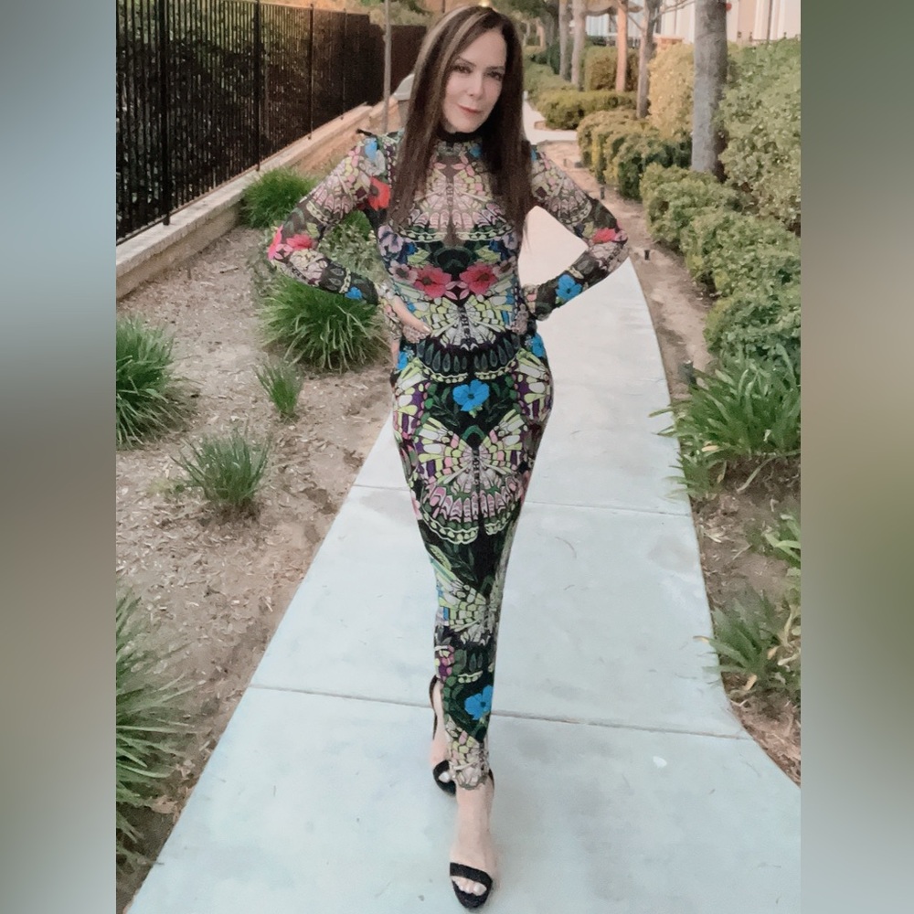 AFRM Butterfly Mesh Dress